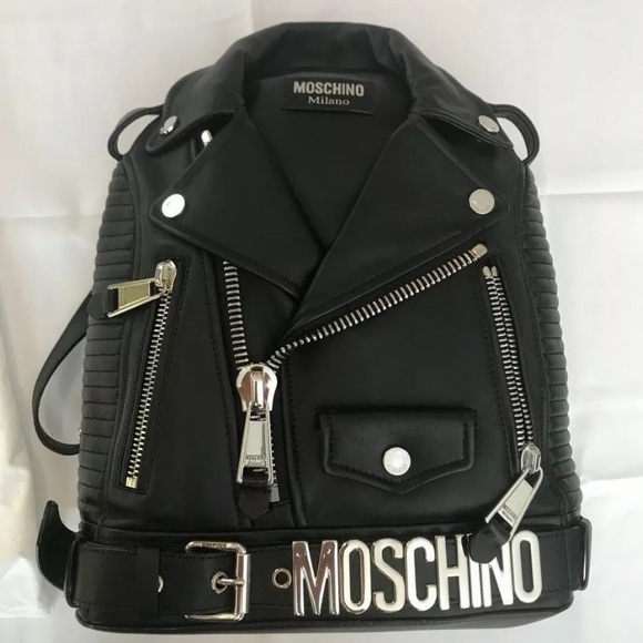 Moschino Handbags - Moschino biker jacket back pack 100% authentic